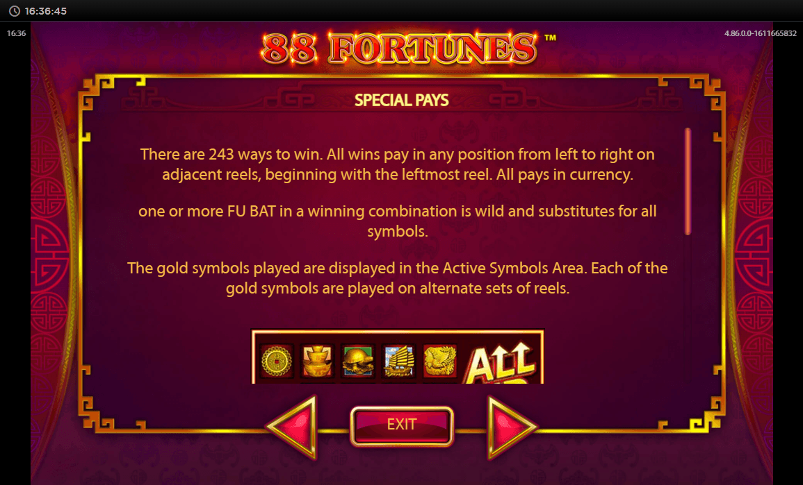 88 Fortunes Bonus Round 1