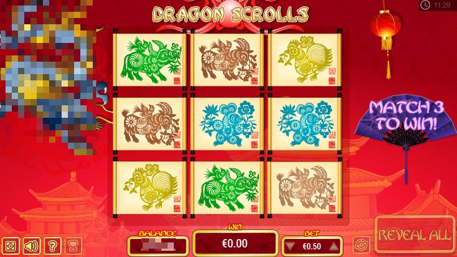 Dragon Scrolls Scratch Card Screenshot 2021