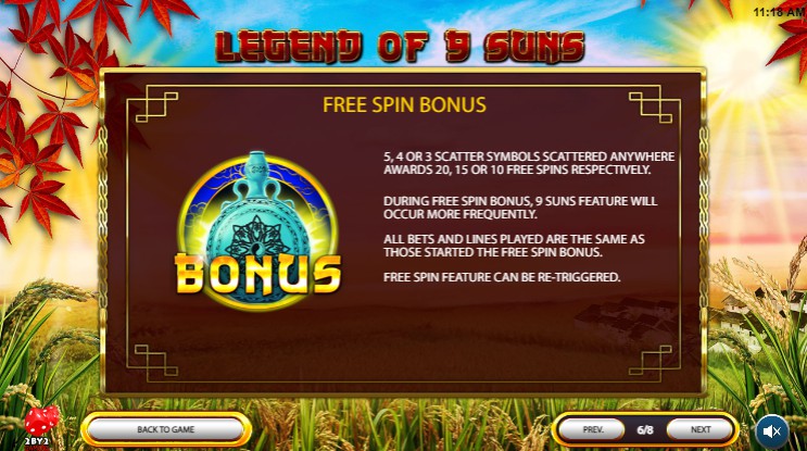 Legend of 9 Suns Bonus Round 1