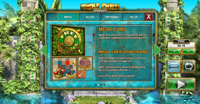 Temple Quest Spinfinity Bonus Feature