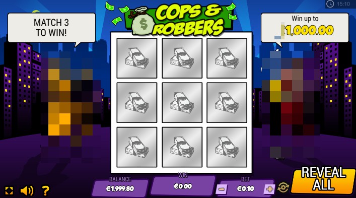 Cops And Robbers Scratch Card Bonus Round 1