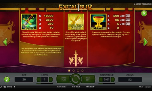 Excalibur Bonus Feature
