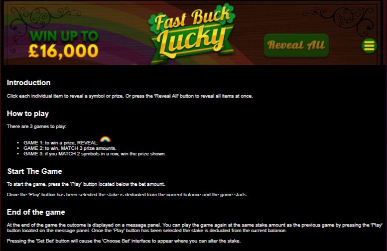 Fast Buck Lucky Bonus Round 1