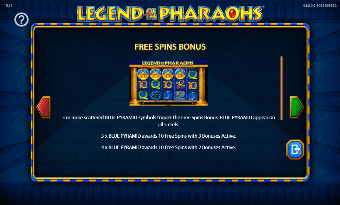 Legend Of The Pharaohs Bonus Feature