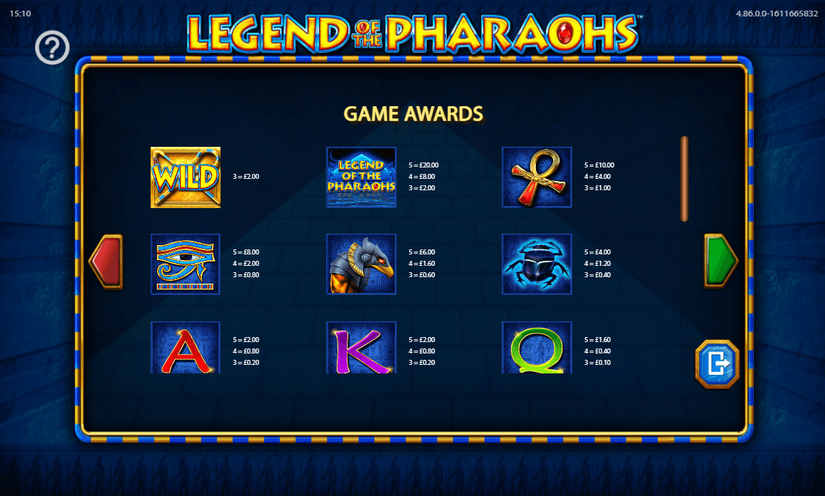 Legend Of The Pharaohs Bonus Round 1