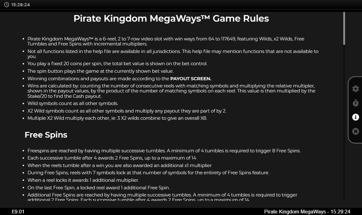 Pirate Kingdom Megaways Bonus Feature