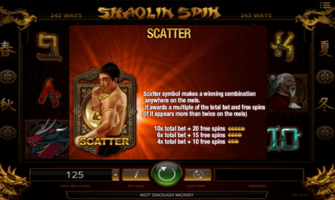 Shaolin Spin Bonus Feature
