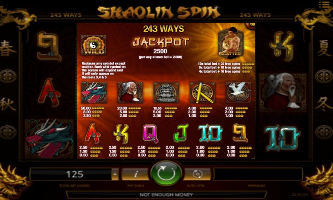 Shaolin Spin Bonus Round 2