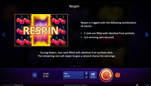 Super Burning Wins: Re-Spin Bonus Feature